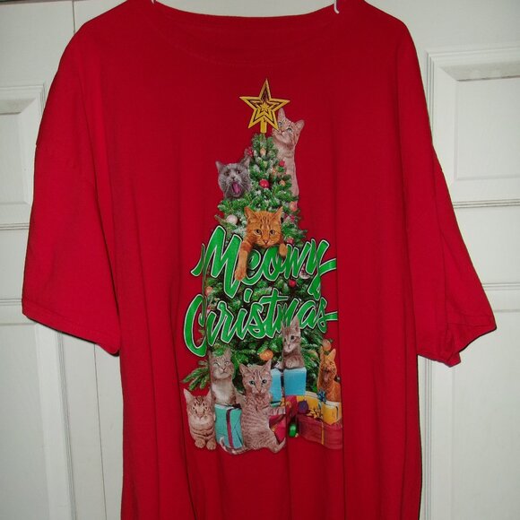 Men's Christmas Cat Shirt Size 2XL - Picture 1 of 5